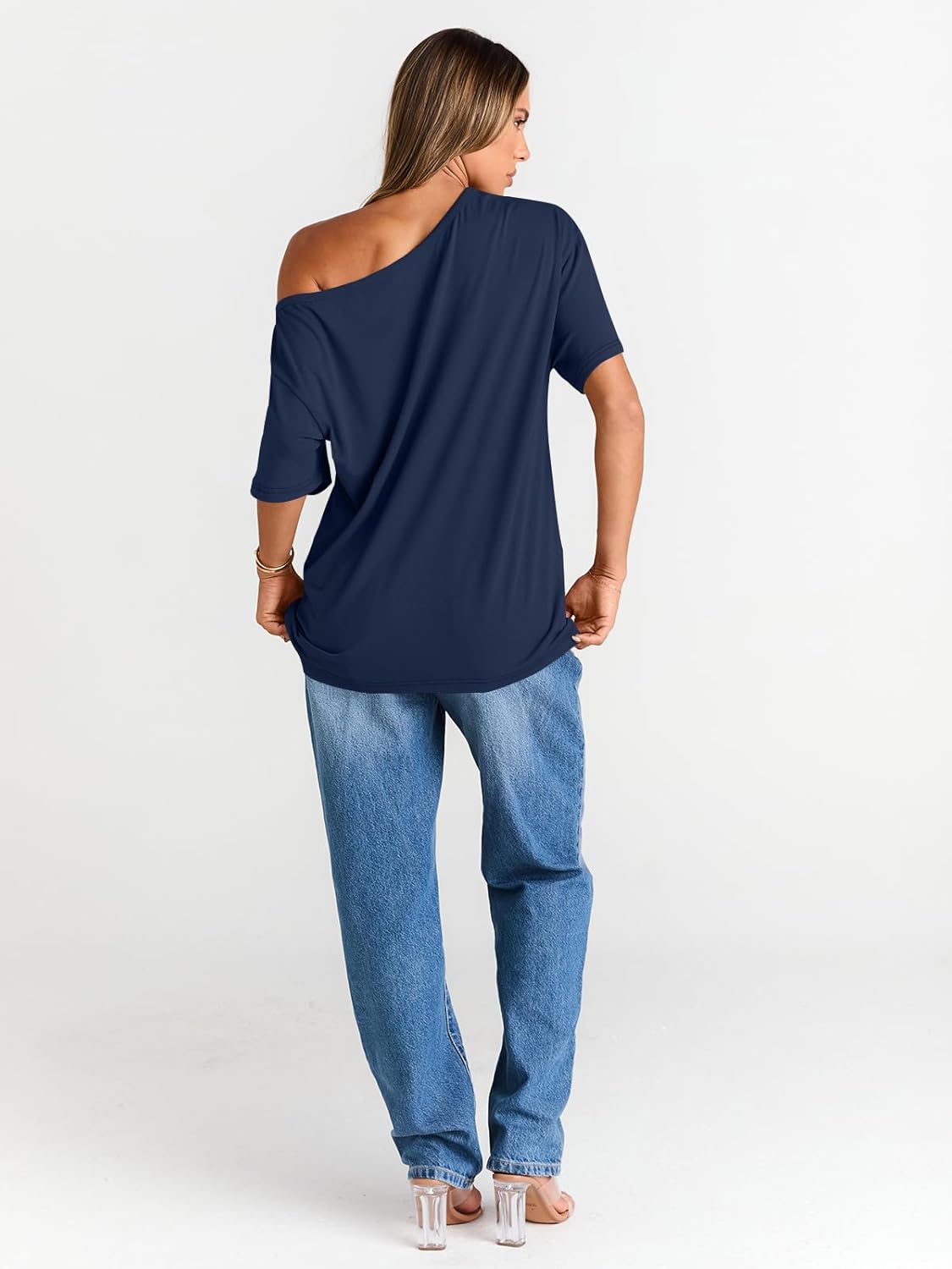 Womens Off The Shoulder Tops Oversized T-Shirts