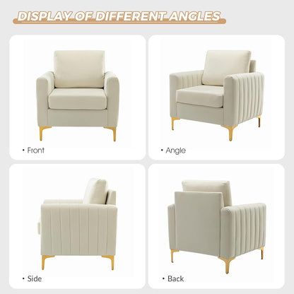 HULALA HOME Velvet Accent Club Chairs Set of 2