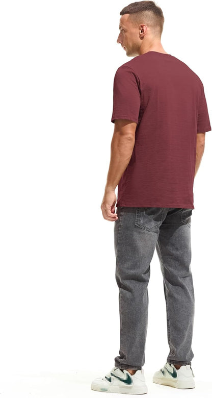 Cotton Loose Fit Thick T-Shirt Heavy Weight Crewneck Tees for Men