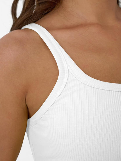 Womens Summer Ribbed Tank Tops Racerback Spaghetti Strap Workout Camisole Top