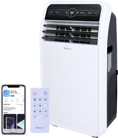 10,000 BTU Portable AC Wi-Fi Dehumidifier Fan Timer for 300 Sq.Ft with Window Kit