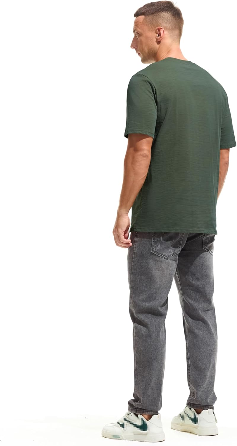 Cotton Loose Fit Thick T-Shirt Heavy Weight Crewneck Tees for Men