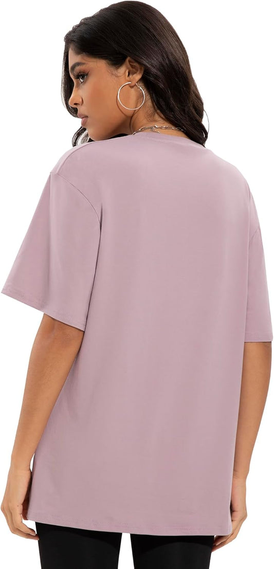 Oversized T-shirts for Women, Loose Fit Crew Neck Summer Baggy Tops Workout Tees Plus Size T Shirts