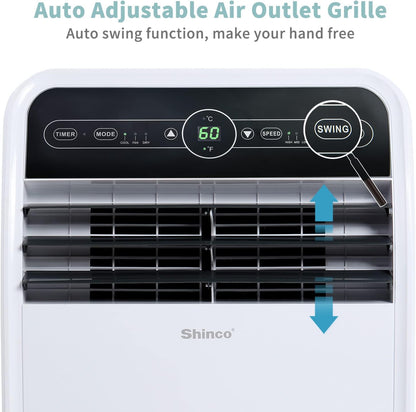 10,000 BTU Portable AC Wi-Fi Dehumidifier Fan Timer for 300 Sq.Ft with Window Kit