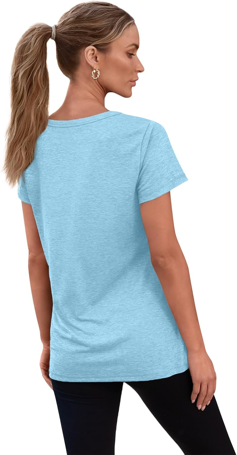 3 Pack Womens V Neck T Shirts Short Sleeve Tees