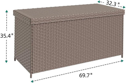 230 Gallon Deck Box XXL Wicker Outdoor Storage Box