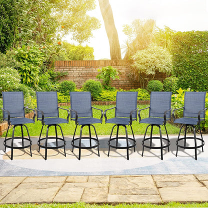 2 Piece Outdoor Patio Swivel Bar Chairs