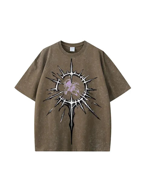 270g Cotton Astronaut Interstellar Wash Old T-shirt