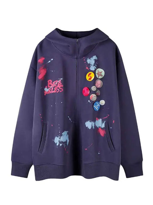 Girl's High Street Graphic Zip Up Hoodie
