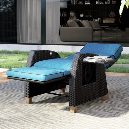 Outdoor Recliner Chair Patio 150° Lay Flat Recliner
