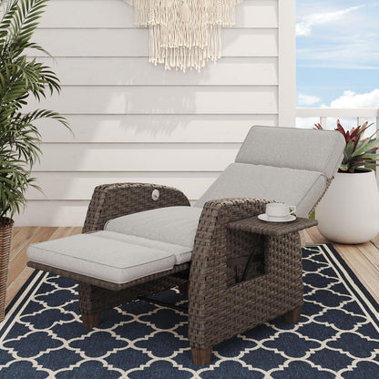 150° Outdoor Recliner Chair for Patio Lay Flat Design
