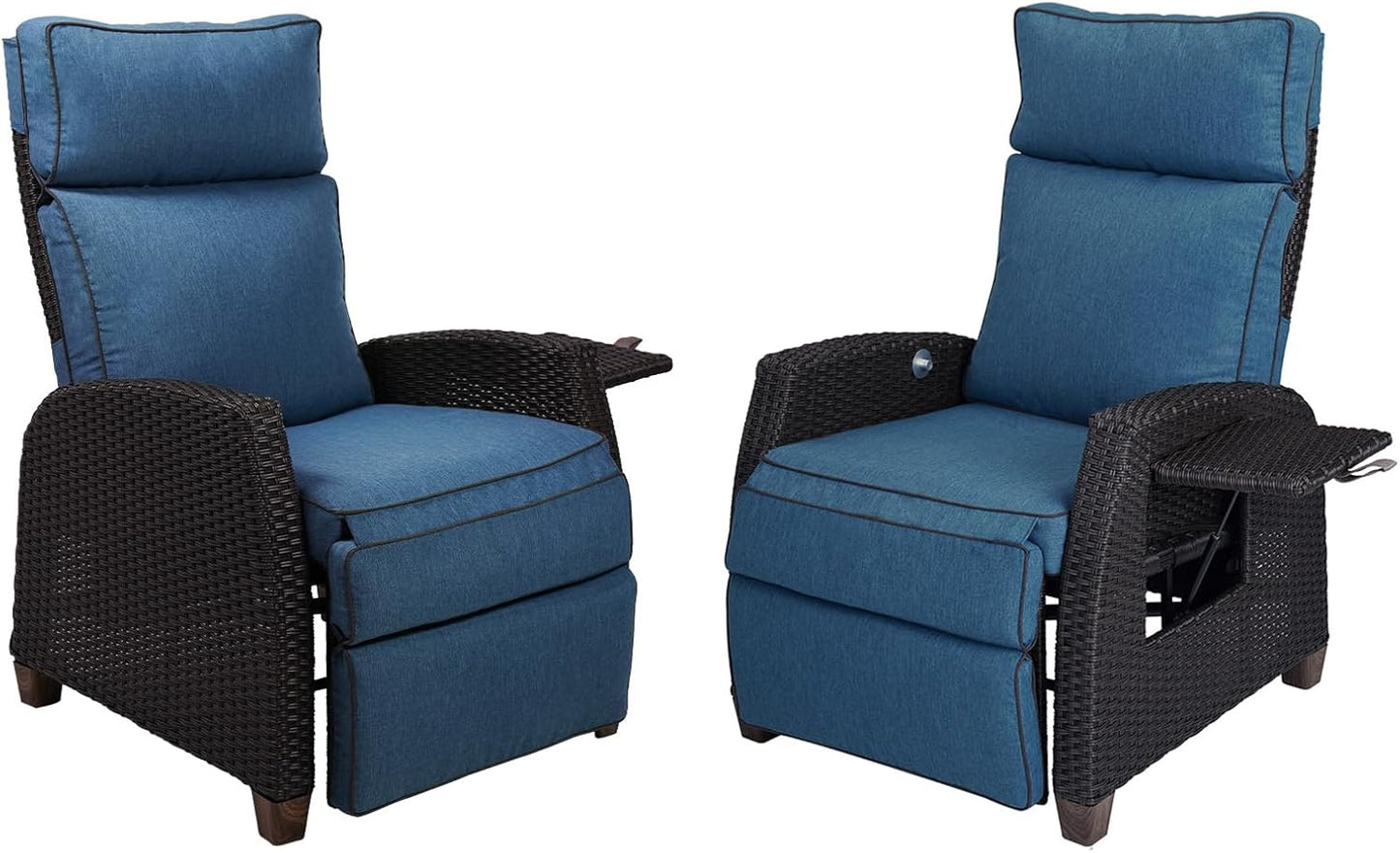 Outdoor Recliner Chair Patio 150° Lay Flat Recliner