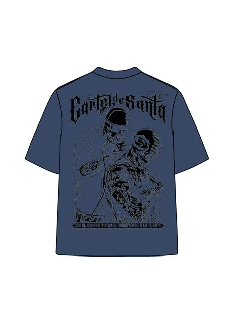 270g Bone Santa Printed Wash Old Cotton T-shirt