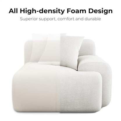 118 Inch L Shaped Modular Sofa with Ottoman Corduroy Beige