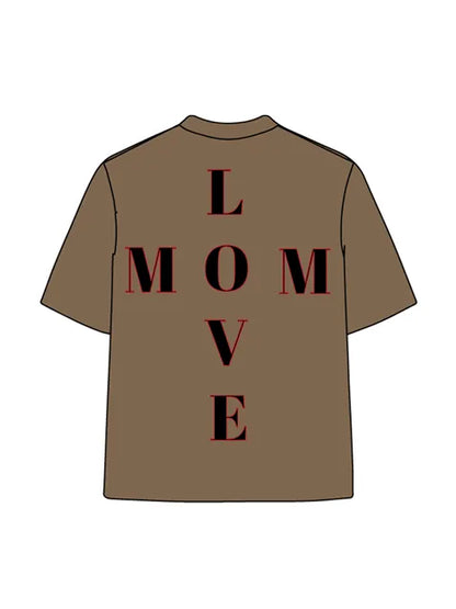 270g Cotton Art Lines Wash Old T-shirt for Mom