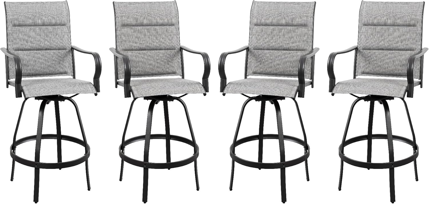2 Piece Outdoor Patio Swivel Bar Chairs
