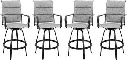 2 Piece Outdoor Patio Swivel Bar Chairs