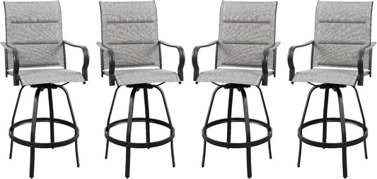 2 Piece Outdoor Patio Swivel Bar Chairs