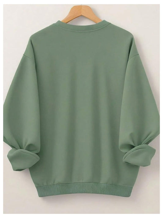 Women's Plus Size Sweatshirt Letter Print Drop Shoulder