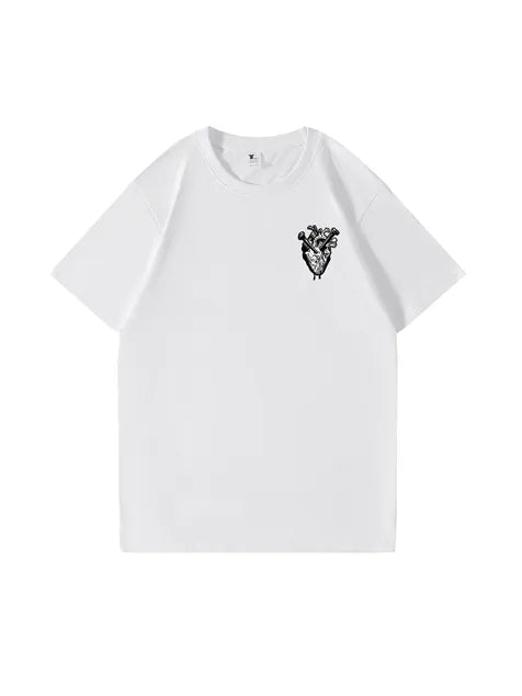 270g Dance on Your Grave Skull Printed Wash Old T-shirt