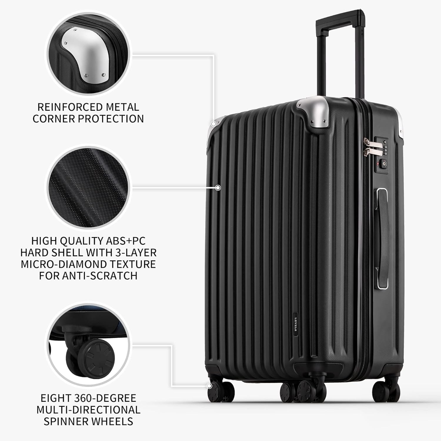Luggage Airline Approved 20 Inch Expandable Hard Sided Luggages