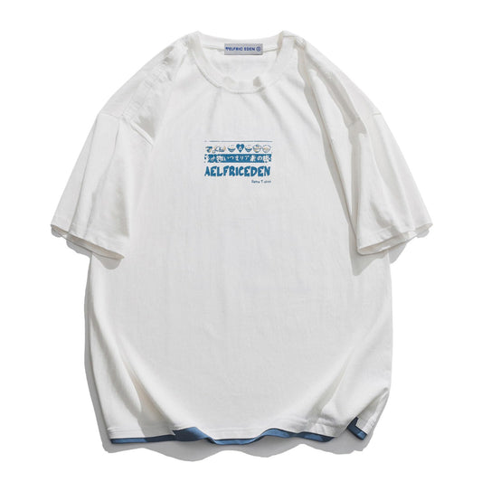 Mens 90s Vintage Oversized Shirts Unisex Harajuku T Shirt Print Graphic Tees