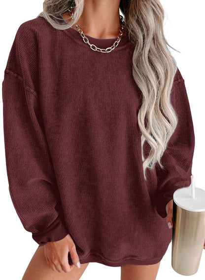 Women Casual Oversized Long Sleeve Crewneck Sweatshirts