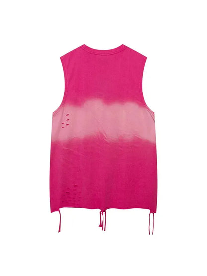 Gradient Make Old Ripped Vest