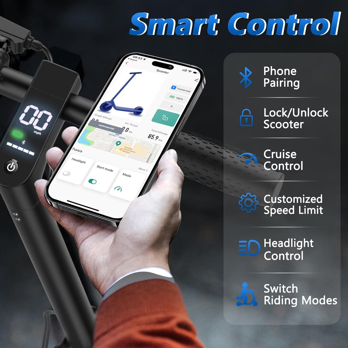 Electric Scooter for Adults 8.5/10/14" Tires, 19/22Mph, 350W/500W Motor