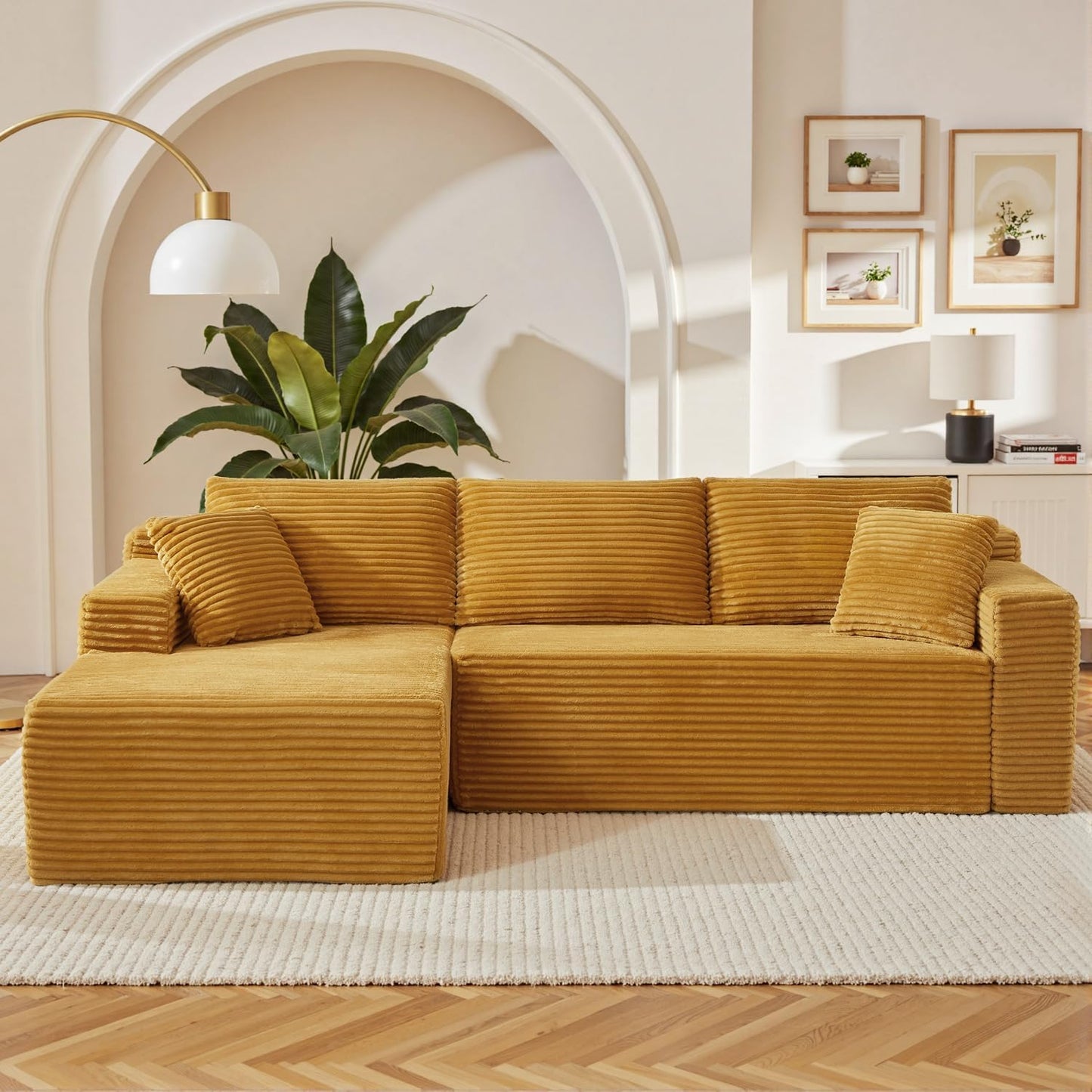 105 Inch Cloud Sectional Couch with Deep Seat