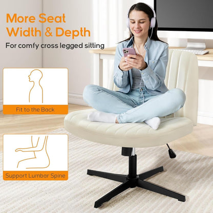DUMOS Criss Cross Chair Legged Office Wide Comfy Desk Seat