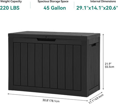 YITAHOME 120 Gallon Large Deck Box Upgraded Resin Outdoor Storage Boxes