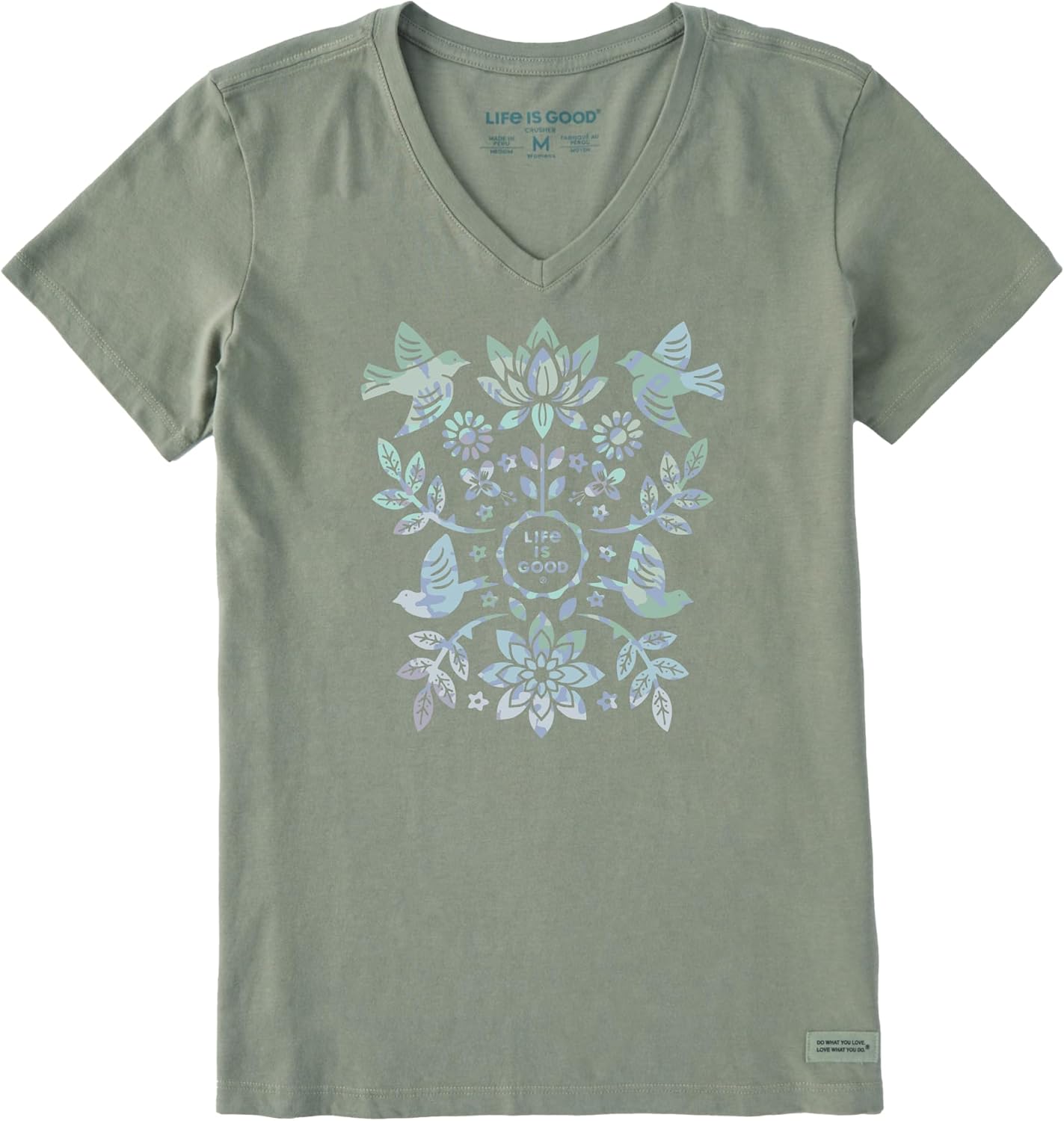 Short Sleeve Cotton Graphic T-Shirts Folk Art Garden Tie Dye