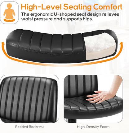DUMOS Criss Cross Chair Legged Office Wide Comfy Desk Seat
