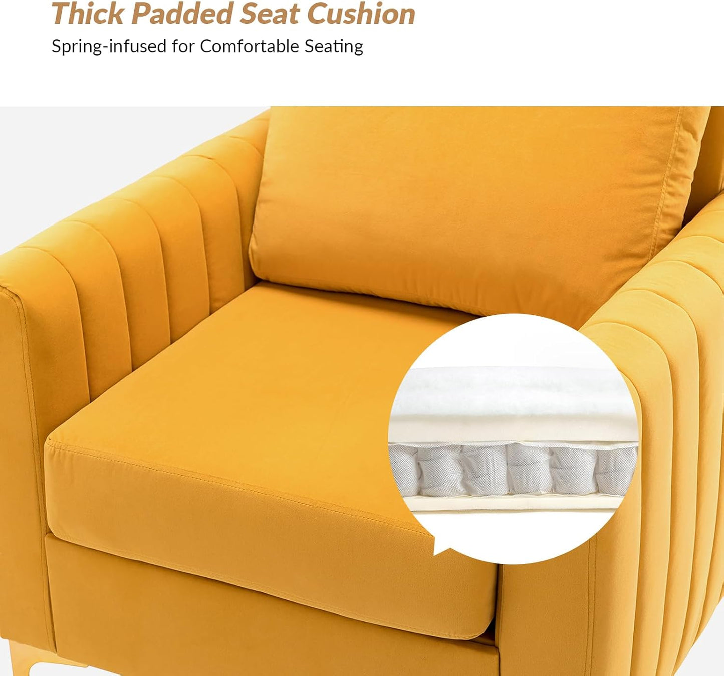HULALA HOME Velvet Accent Club Chairs Set of 2