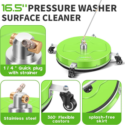 14" Pressure Washer Surface Cleaner with 4 Wheels