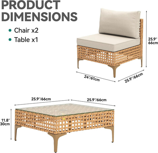 YITAHOME 5 Pieces Outdoor Patio Dining Table Chair Set