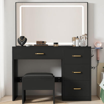 YITAHOME Vanity Desk Set with Large 35" LED Mirror and Lights