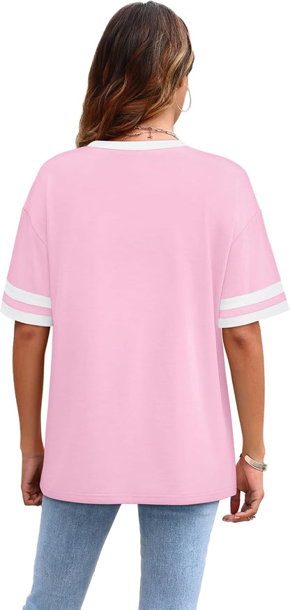 Womens T Shirts Loose Fit Short Sleeve Tees