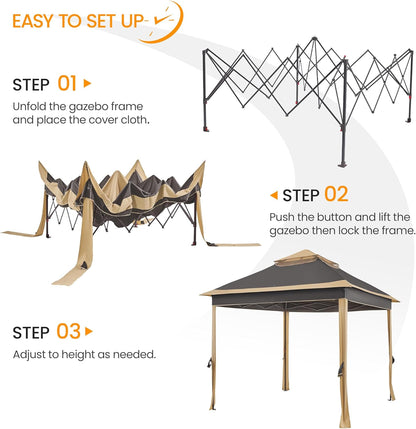11x11 Pop Up Gazebo Canopy Tent with Mesh Netting and Sandbags