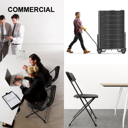 10 Pack White Folding Chairs Portable Party Chairs