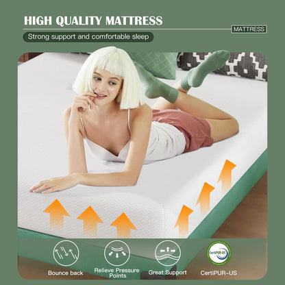 Twin 6 Inch Gel Memory Foam Mattress in a Box Medium Firm