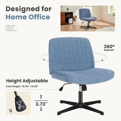 DUMOS Criss Cross Chair Legged Office Wide Comfy Desk Seat