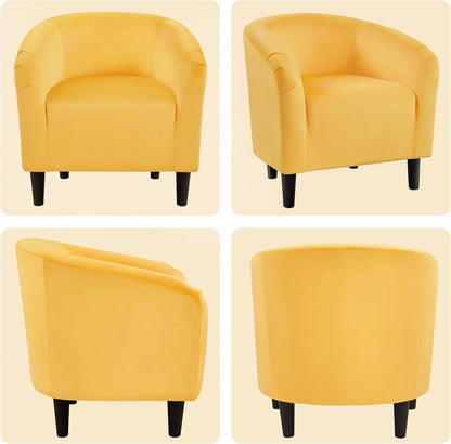 Yaheetech Accent Barrel Chair Boucle Fabric Club Chair