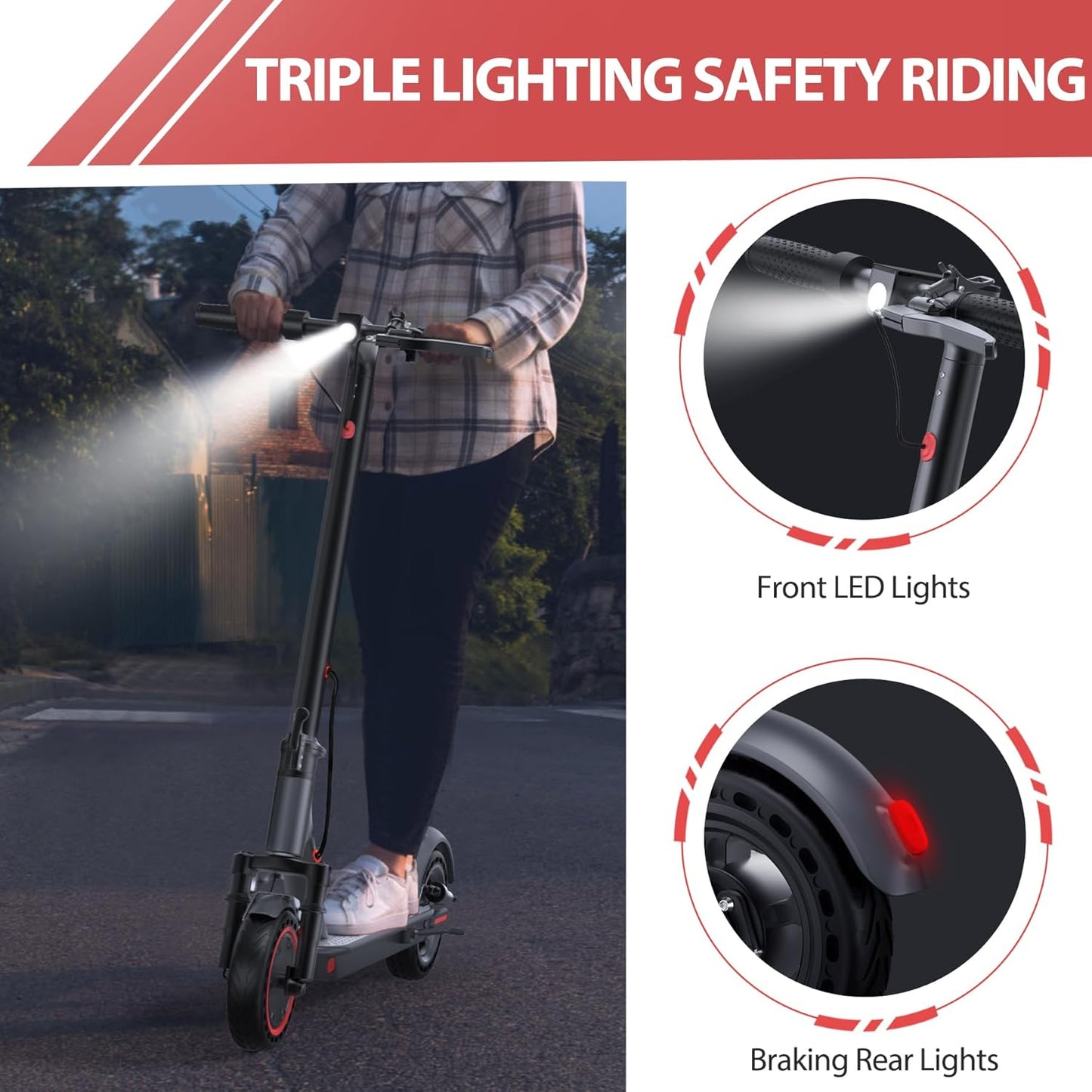 Electric Scooter for Adults 8.5/10/14" Tires, 19/22Mph, 350W/500W Motor