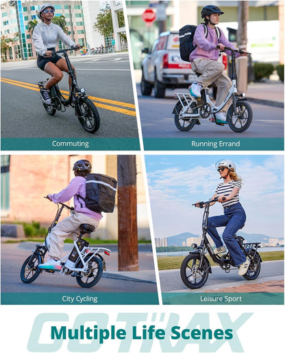 Gotrax 16" Folding E-Bike with Removable Battery 28 Mile Range