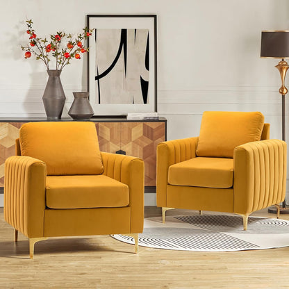 HULALA HOME Velvet Accent Club Chairs Set of 2