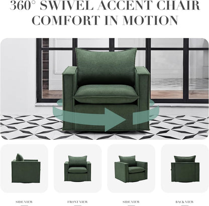 COLAMY Swivel Accent Chair Set 34 Inches Wide Upholstered Arm Chair