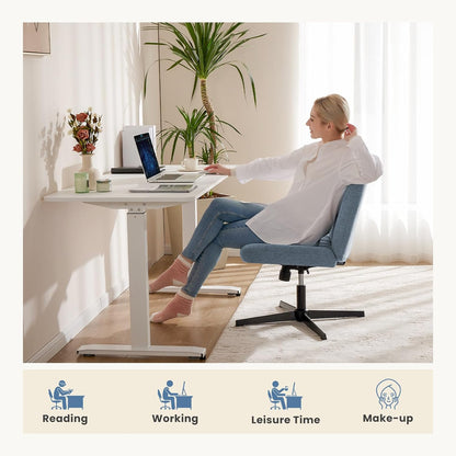 DUMOS Criss Cross Chair Legged Office Wide Comfy Desk Seat