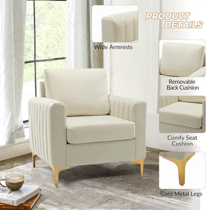 HULALA HOME Velvet Accent Club Chairs Set of 2
